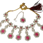 Stones and zircons Necklace and Earrings Set