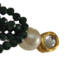 emerald pearl tassel necklace & earrings set for women | ethnic wedding jewelry set