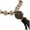 emerald pearl tassel necklace & earrings set for women | ethnic wedding jewelry set