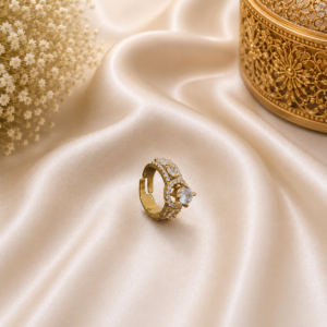 Classic Halo Solitaire Adjustable Ring