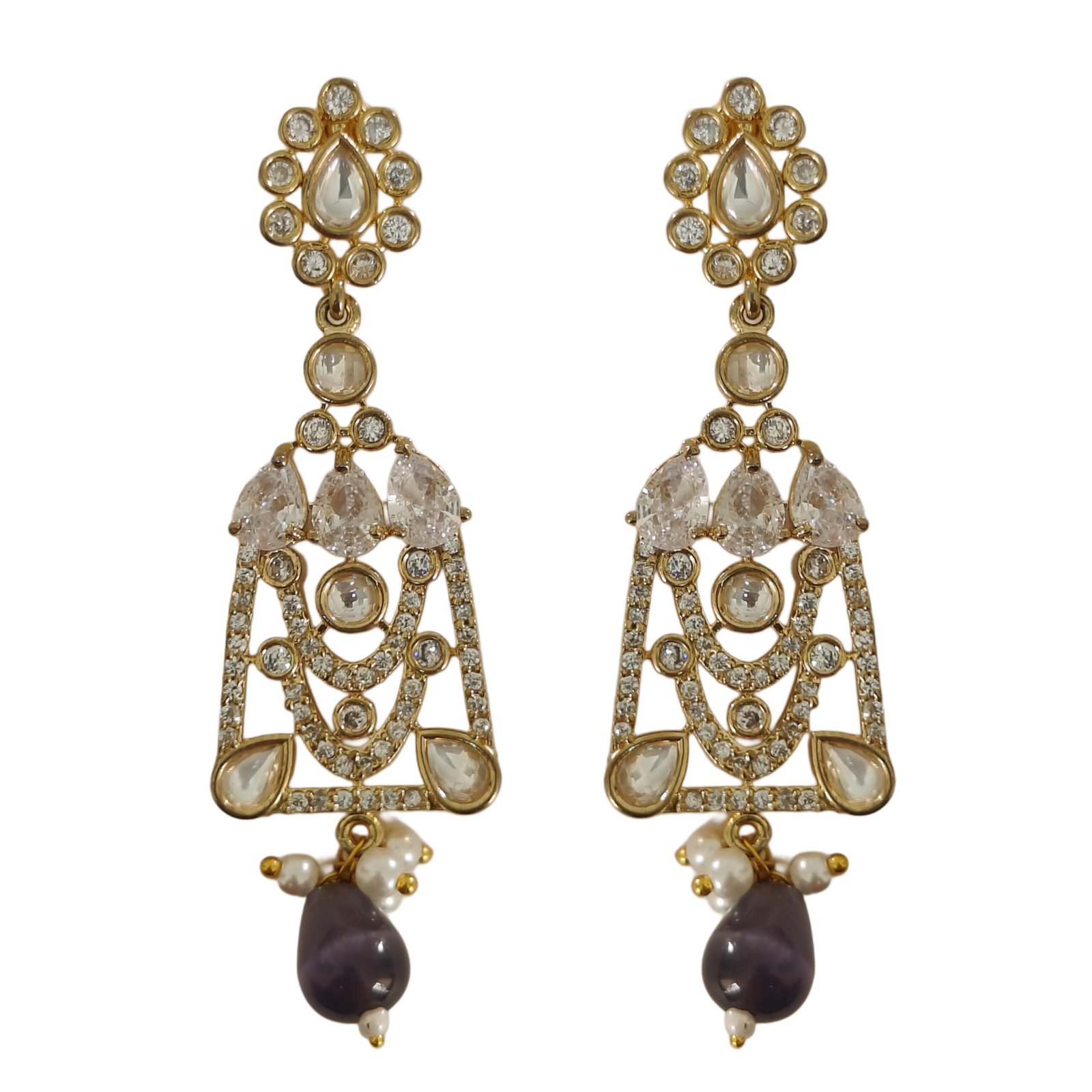 Royal AD Choker Necklace Set with Earrings & Maang Tikka