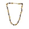 Golden Amber Pearl Beaded Necklace & Earrings Set