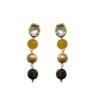 Golden Amber Pearl Beaded Necklace & Earrings Set