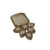 Ivory Stone Floral Statement Stud Earrings