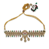 Multicolor Floral Kundan Choker Necklace Set with Statement Earrings