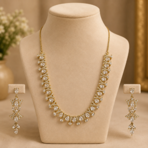 Royal Teardrop Crystal Necklace & Statement Earrings Set