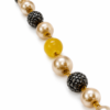 Golden Amber Pearl Beaded Necklace & Earrings Set