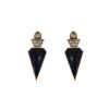 Navy Blue Spike Statement Necklace Set with Earrings