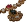 Multicolor Kundan Pendant Necklace Set with Pink Stone Earrings