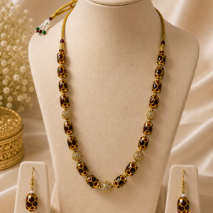 Handcrafted Meenakari Beaded Necklace Set with Earrings