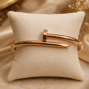 Rose Gold Nail-Inspired Bracelet