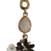 Black Floral Crystal Statement Drop Earrings - Thumbnail Image 2