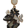 Black Floral Crystal Statement Drop Earrings - Thumbnail Image 3