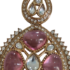 Ruby Pink Kundan Pearl Earrings - Thumbnail Image 2