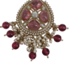 Ruby Pink Kundan Pearl Earrings - Thumbnail Image 3