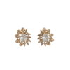 Golden Floral Crystal Studs - Thumbnail Image 2
