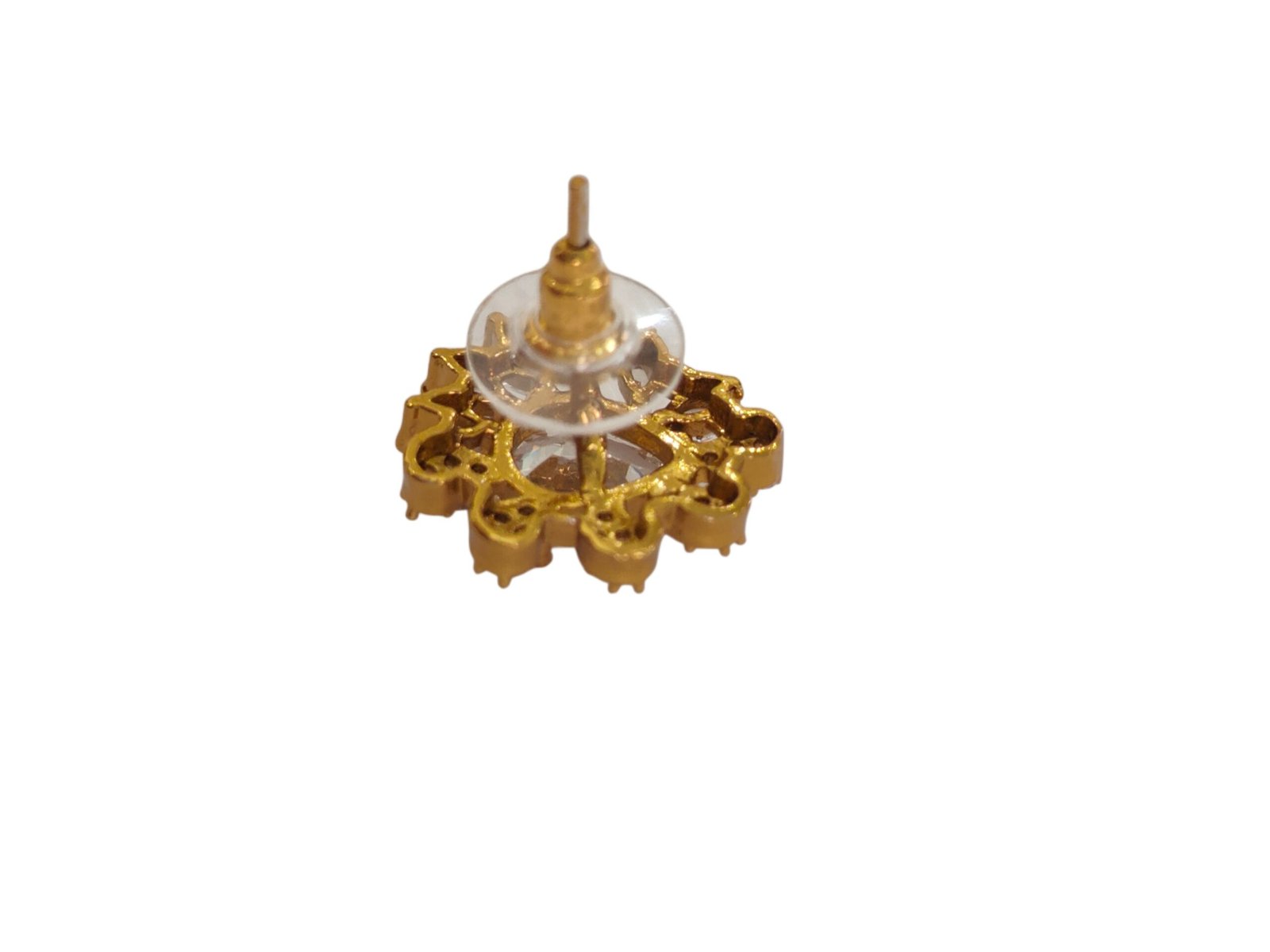 Golden Floral Crystal Studs - Image 4