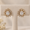 Golden Floral Crystal Studs - Thumbnail Image 1
