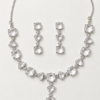 Silver-Tone Crystal Necklace & Matching Drop Earrings Set - Thumbnail Image 2
