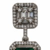 Emerald Green Crystal Geometric Drop Earrings - Thumbnail Image 2