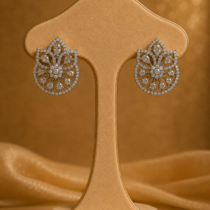 Elegant Crystal Floral Statement Earrings