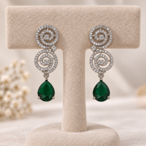 Crystal Spiral Drop Earrings